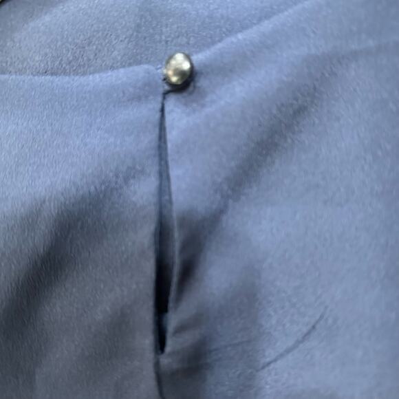 Lauren Ralph Lauren Blue Tank Shell Blouse Womens Top Size M Sheer Hem Career - Picture 6 of 7